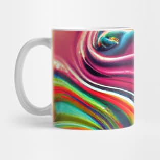 Liquid Colors Flowing Infinitely - Heavy Texture Swirling Thick Wet Paint - Abstract Inspirational Rainbow Drips Mug